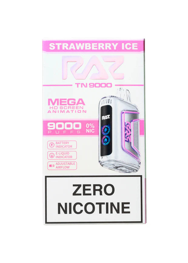 RAZ 9000 STRAWBERRY ICE ZERO NIC
