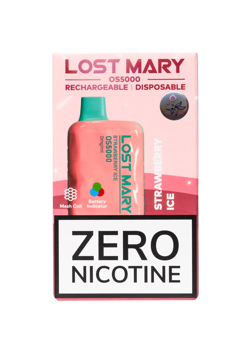 LOST MARY OS5000 ZERO NIC STRAWBERRY ICE
